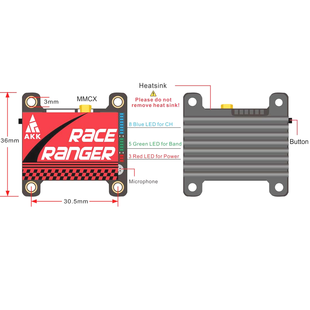 AKK 5.8G Long Range VTX FPV Tr - Drone Racing Transmitter 评论和价格