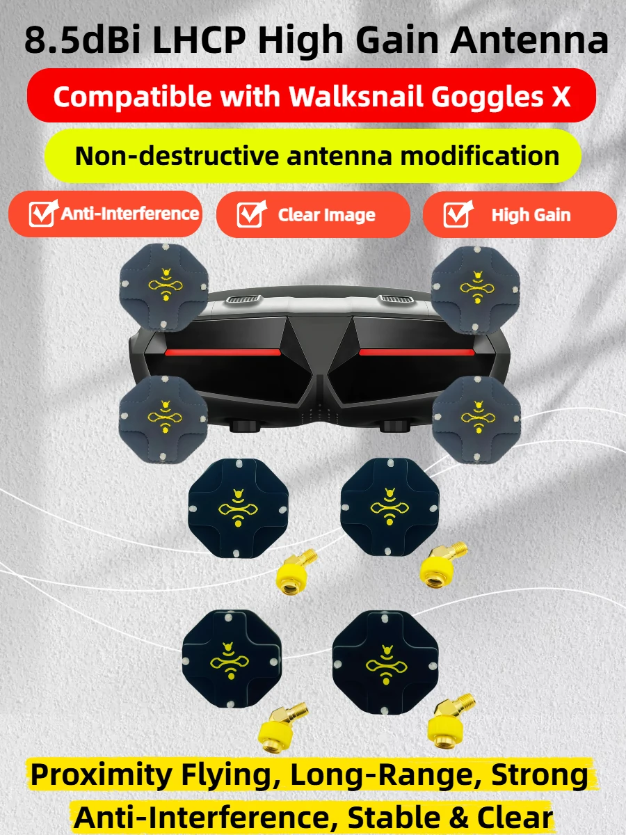 8.5dBi High Gain LHCP 5.8GHz D - Drone Racing Goggles 评论和价格