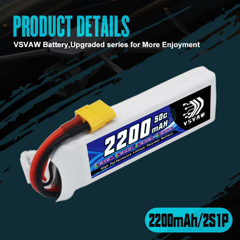 VSVAW 7.4V 2200mah 2S Drone Li - Drone Racing Battery 评论和价格