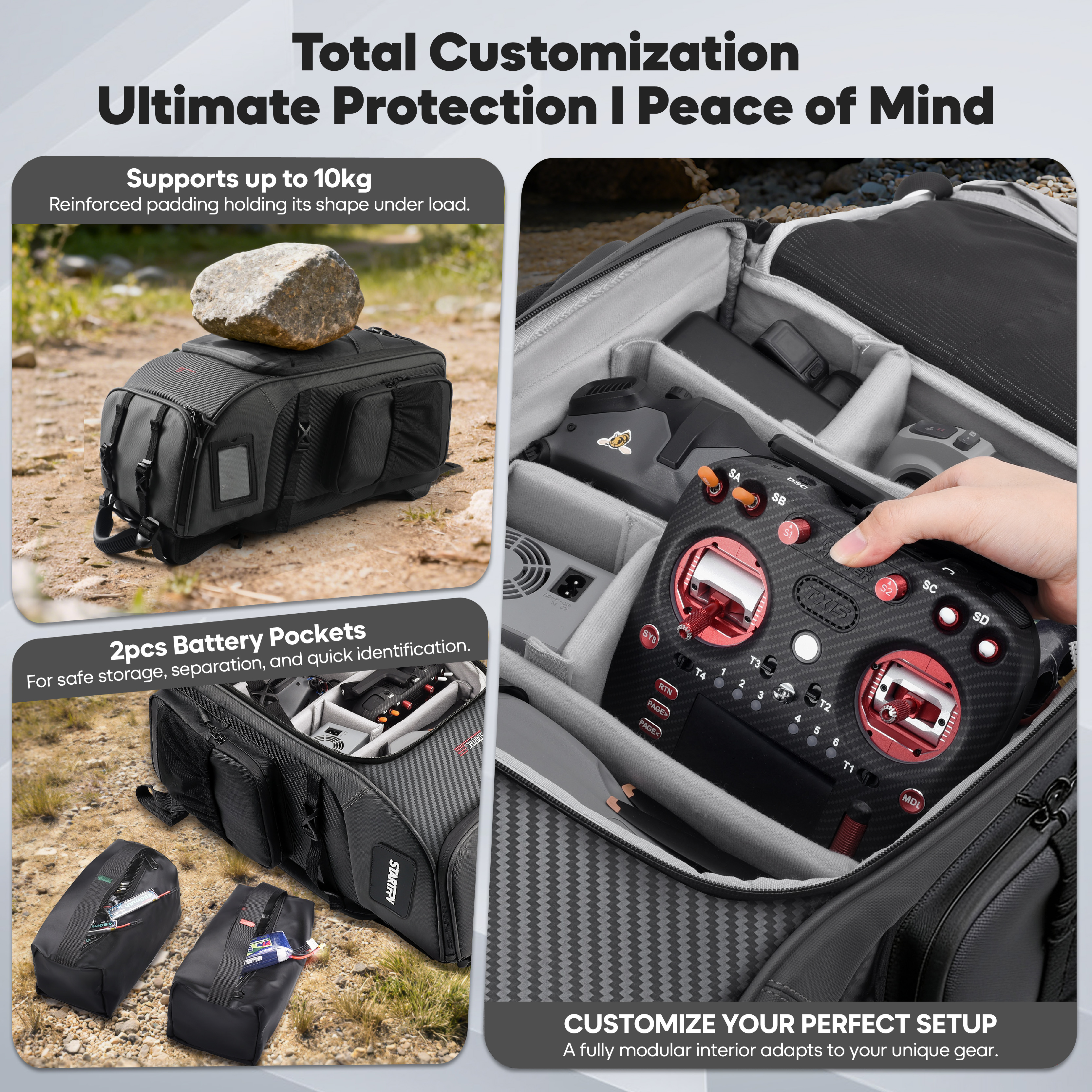 FPV Drone Backpack 40L Profess - Drone Racing Goggles 评论和价格