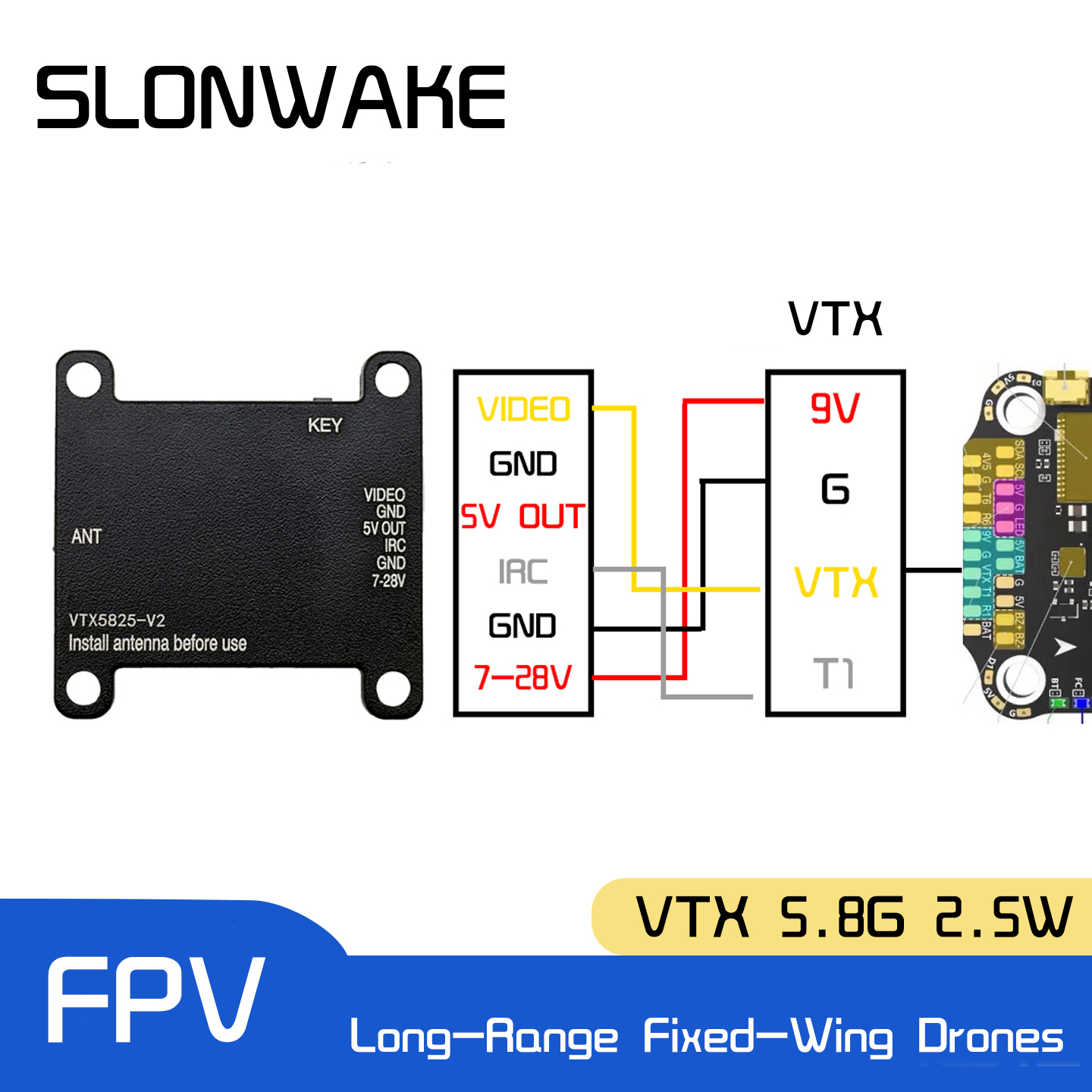 SLONWAKE 5.8G 48CH FPV Transmi - Drone Racing Frame 评论和价格