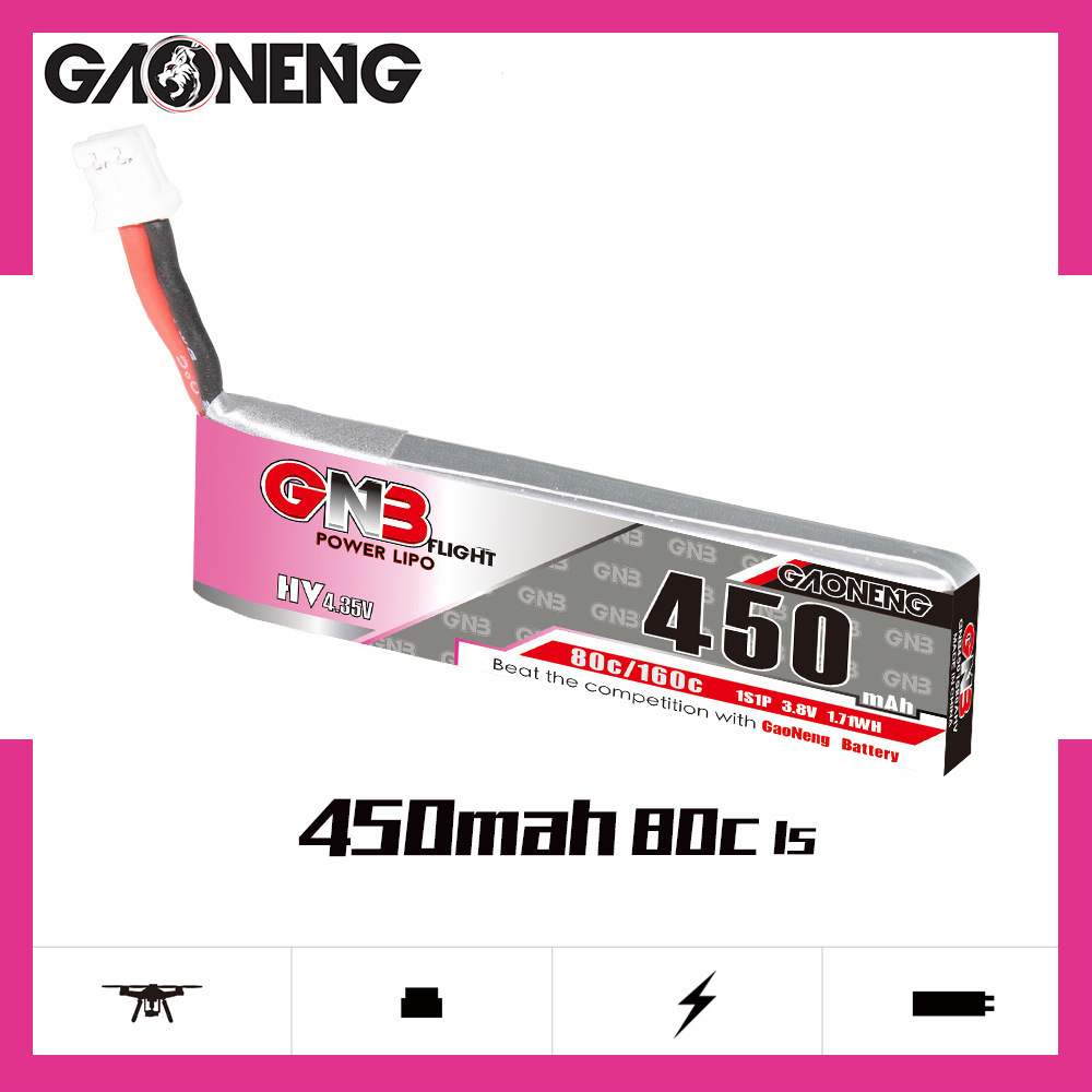 GNB HV 1S 3.8V 450mAh 80C/160C - Drone Racing Battery 评论和价格