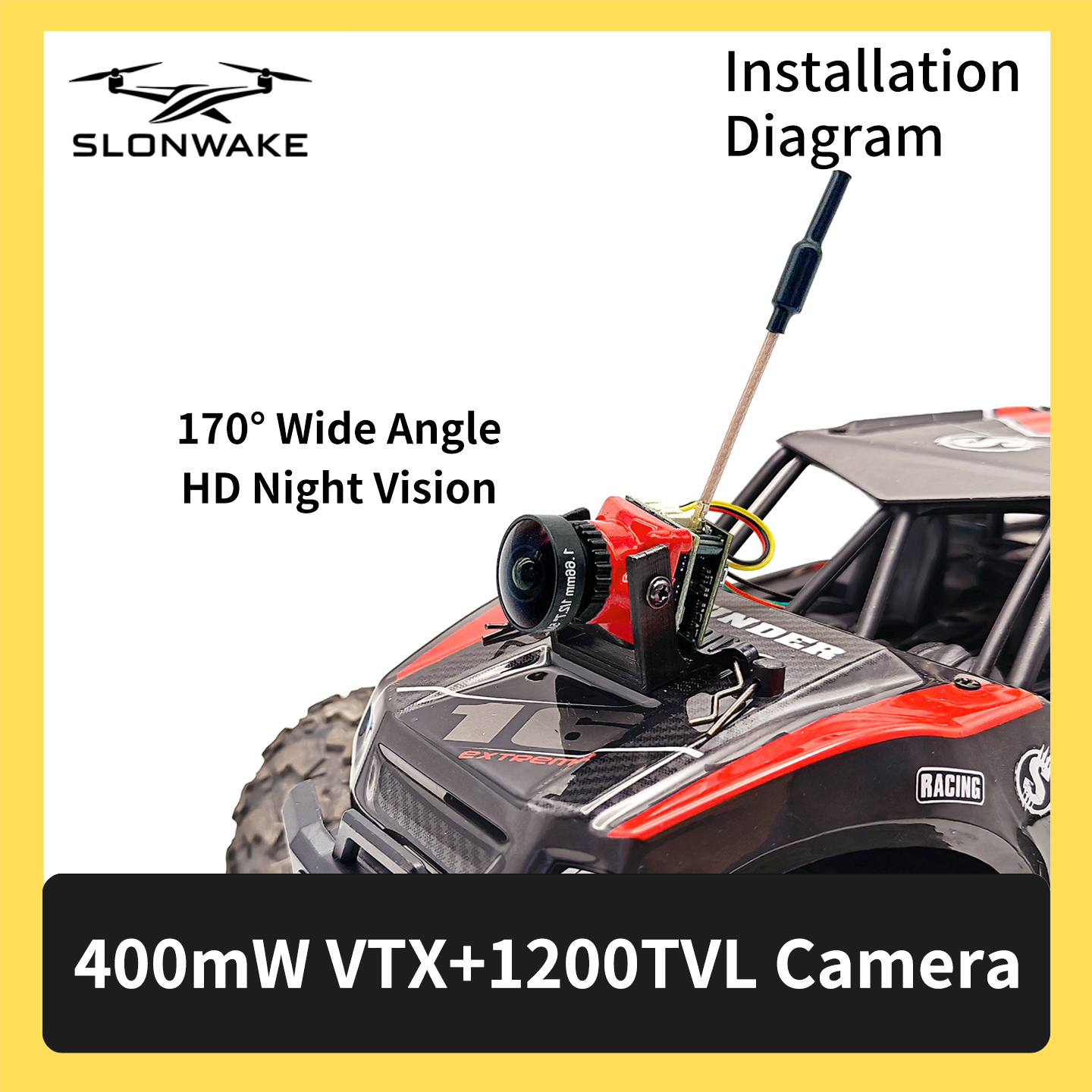 SLONWAKE 5.8G 48CH FPV 400mw V - Drone Racing Frame 评论和价格