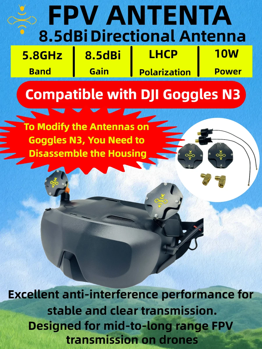 8.5dBi LHCP FPV Patch Antenna  - Drone Racing Goggles 评论和价格