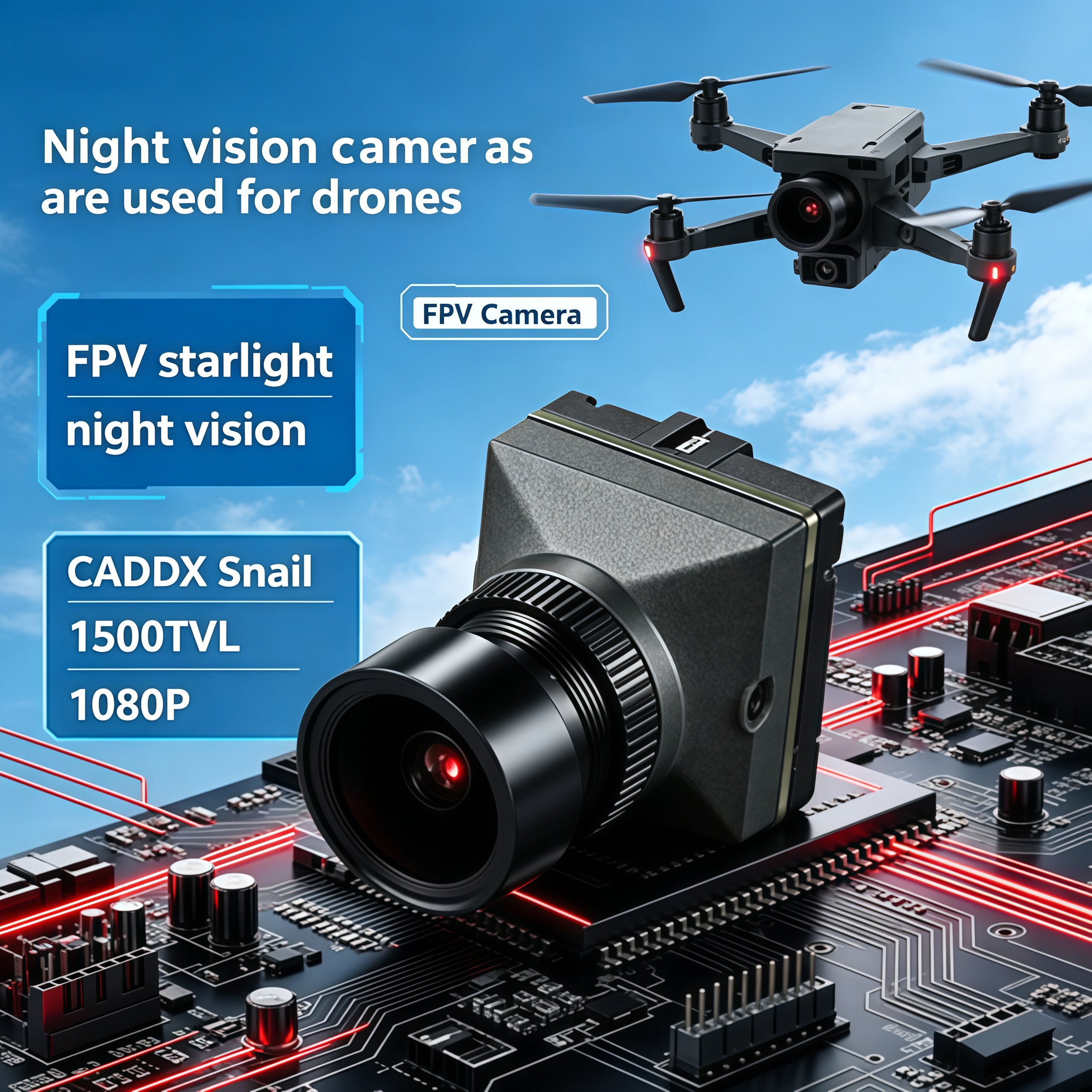 1500TVL HD CADDX Snail FPV Cam - Drone Racing Transmitter 评论和价格